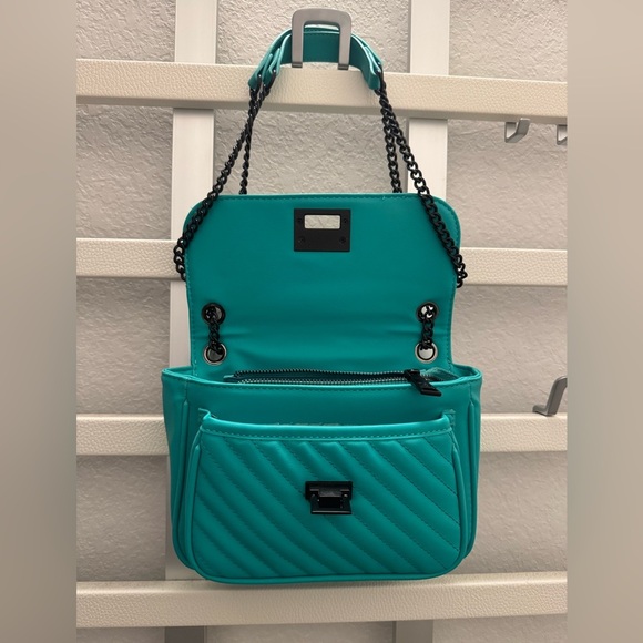 NWT Badgley Mischka Teal Blue/Green Crossbody Handbag Purse - Picture 3 of 6
